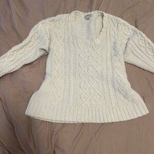 Women's Cream Cable Knit Sweater
